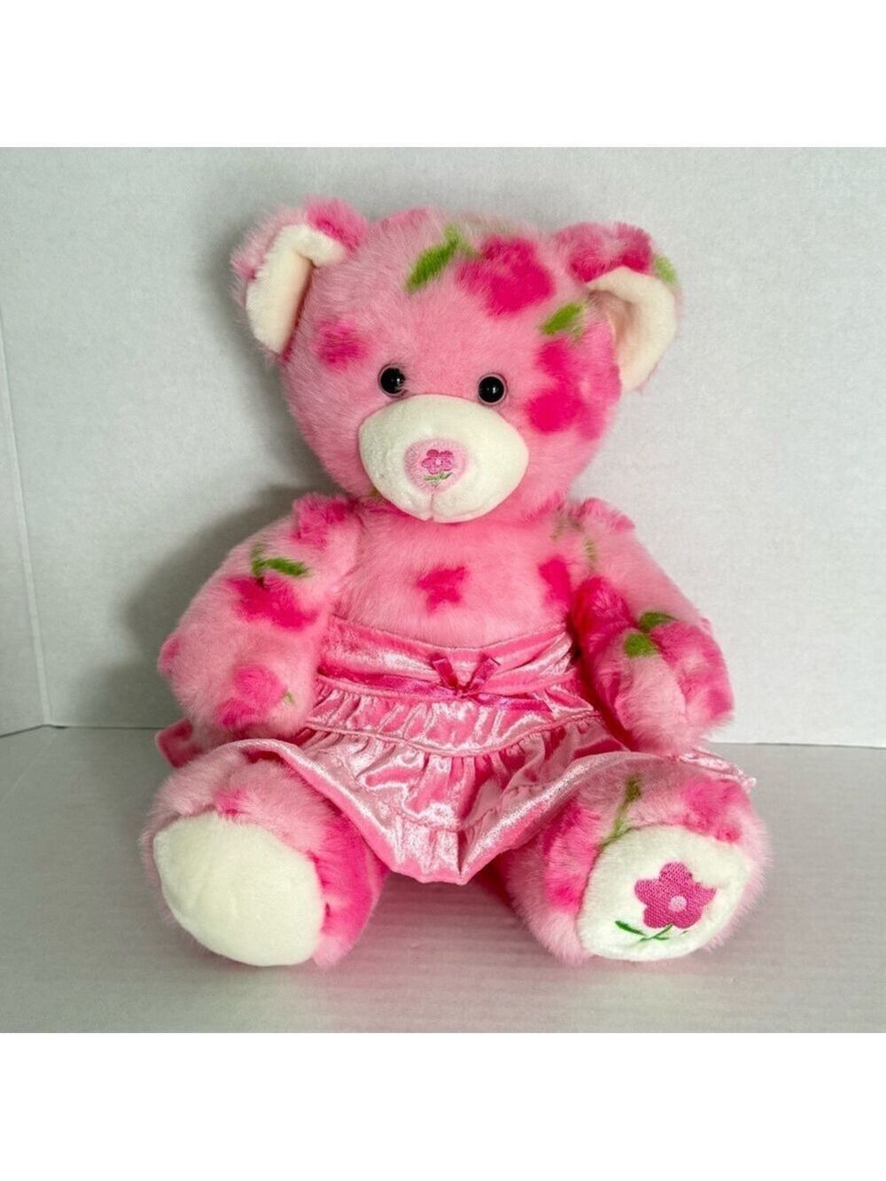 BAB Build A Bear Seasons of Hugs Pink Flowers Floral Spring Bear Plush Retired